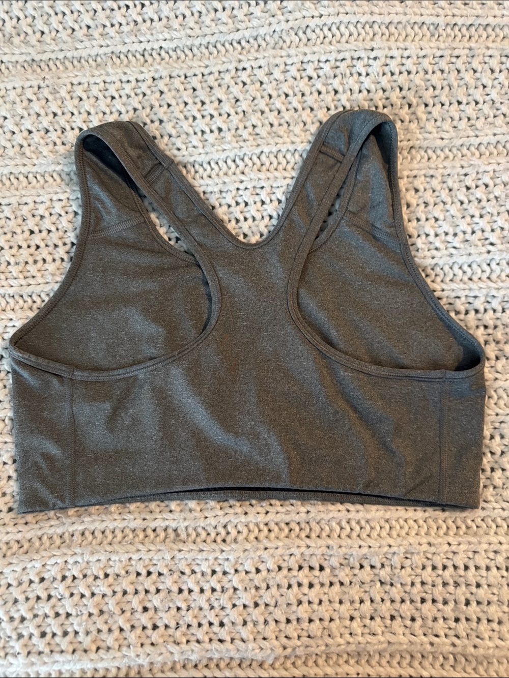 Nike Gray Racerback Sports Bra with Black Swoosh - Picture 2 of 6
